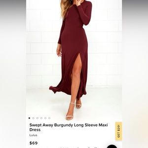 Swept Away Burgundy Long Maxi Dress by Lulus